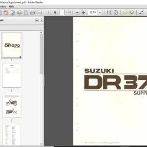 Suzuki DR370 Supplement Service Manual  - PDF DOWNLOAD