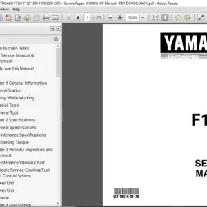 Yamaha Marine OUTBOARD F15W F15Z 1998 1999 2000 2001 Service Repair Manual - PDF DOWNLOAD