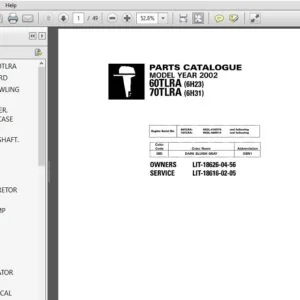 Yamaha 2002 60tlra/70tlra Parts Catalogue Manual - PDF DOWNLOAD