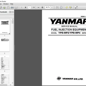 Yanmar Fuel Injection Equipment Model YPD-MP2, YPD-MP4 Series Service Manual - PDF DOWNLOAD