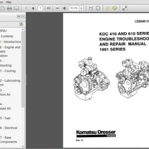 1991 KOMATSU DRESSER KDC 410 AND 610 SERIES ENGINE TROUBLESHOOTING AND REPAIR MANUAL - PDF DOWNLOAD