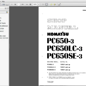 Komatsu PC650-3, PC650LC-3, PC650SE-3 Hydraulic Excavator Service Repair Manual - PDF Download