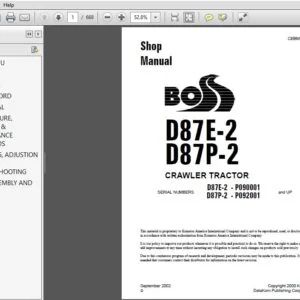 KOMATSU BOSS D87E-2 D87P-2 CRAWLER TRACTOR SHOP MANUAL SL NO(D87E-2)P090001 & up (D87P-2)P092001 & up - PDF DOWNLOAD