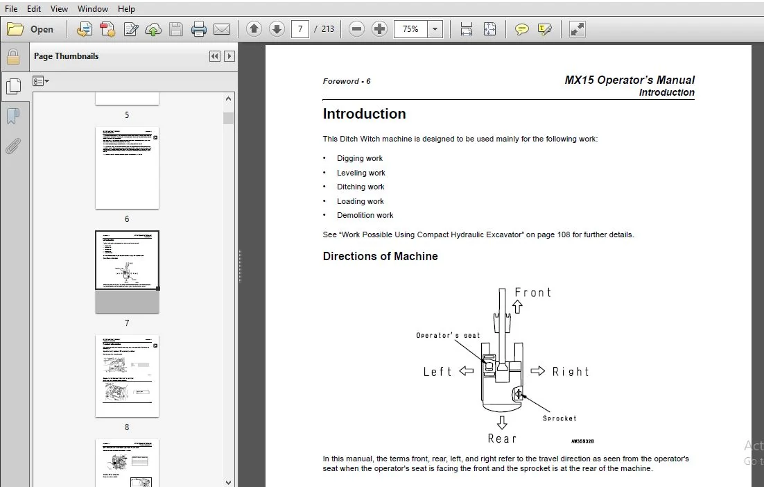 Ditch Witch MX15 Mini Excavator Operator’s Manual - PDF DOWNLOAD - Image 4