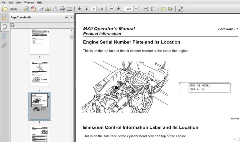 Ditch Witch MX9 Mini Excavator Operator’s Manual - PDF DOWNLOAD ...