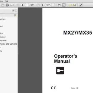 Ditch Witch Mx27/Mx35 Mini Excavator Operator´s Manual - PDF DOWNLOAD