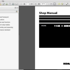 KOMATSU 114E-5 SERIES SERVICE REPAIR MANUAL (SEN05537-01)  KOMATSU 114E 5 SERIES - PDF DOWNLOAD