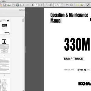 KOMATSU 330M DUMP TRUCK OPERATION & MAINTENANCE MANUAL (SERIAL SUFFIX:BFP41-AE & UP) KOMATSU 330M - PDF DOWNLOAD