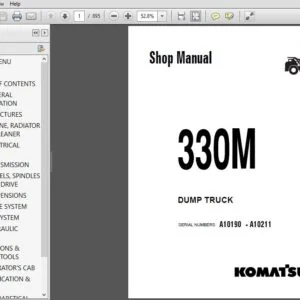 KOMATSU 330M DUMP TRUCK SERVICE REPAIR MANUAL (SN:A10190 - A10211) KOMATSU 330M - PDF DOWNLOAD