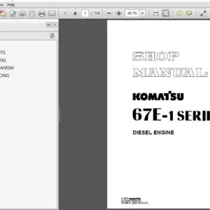 KOMATSU 67E-1 SERIES DIESEL ENGINE SERVICE REPAIR MANUAL (SEBM038300) KOMATSU 67E-1 - pdf Download