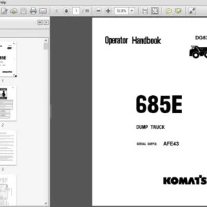 KOMATSU 685E DUMP TRUCK OPERATOR HANDBOOK  MANUAL(SERIAL SUFFIX AFE43) KOMATSU 685E - PDF DOWNLOAD