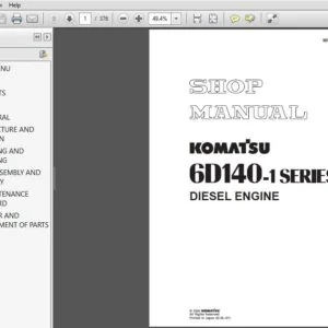 KOMATSU 6D140-1 SERIES DIESEL ENGINE SERVICE REPAIR MANUAL (SEBE62120112) KOMATSU 6D140 1 - PDF DOWNLOAD