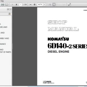 KOMATSU 6D140-2 SERIES DIESEL ENGINE SERVICE REPAIR MANUAL (SEBM008612) KOMATSU 6D140 2 - PDF DOWNLOAD