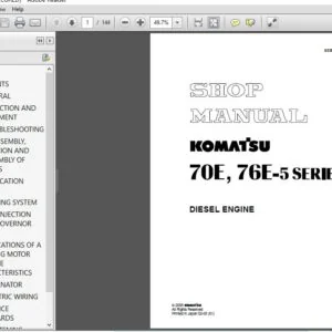 KOMATSU 70E,76E-5 SERIES DIESEL ENGINE SERVICE REPAIR MANUAL (SEBM037701) - PDF DOWNLOAD