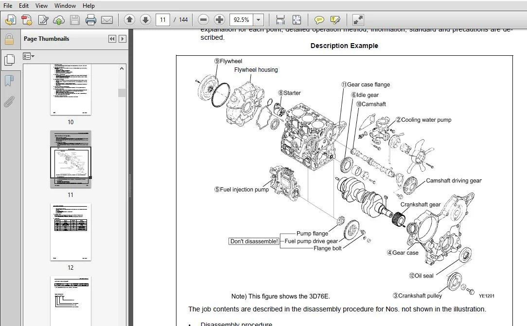 KOMATSU 70E,76E-5 SERIES DIESEL ENGINE SERVICE REPAIR MANUAL (SEBM037701) - PDF DOWNLOAD - Image 4