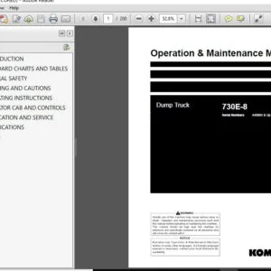 KOMATSU 730E-8 Dump Truck Operation & Maintenance Manual (SN:A40004 & Up) KOMATSU 730E-8 - PDF DOWNLOAD