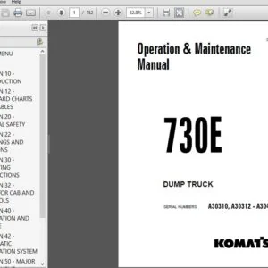 KOMATSU 730E DUMP TRUCK OPERATION & MAINTENANCE MANUAL (SN:A30310, A30312 A30426) - PDF DOWNLOAD