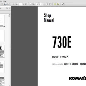 KOMATSU 730E DUMP TRUCK SERVICE REPAIR MANUAL SN A30310, A30312 - A30426 - PDF Download