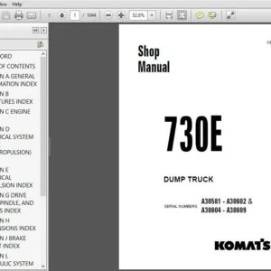 KOMATSU 730E DUMP TRUCK SERVICE REPAIR MANUAL (SN:A30581 - A30602 & A30604 - A30609) KOMATSU 730E - PDF DOWNLOAD
