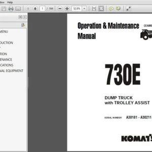 KOMATSU 730E DUMP TRUCK with TROLLEY ASSIST Operation & Maintenance Manual (SN:A30181 - A30211) - PDF DOWNLOAD
