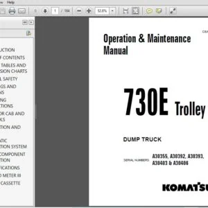 KOMATSU 730E TROLLEY DUMP TRUCK OPERATION & MAINTENANCE MANUAL (SN:A30355, A30392, A30393, A30403 & A30406) - PDF DOWNLOAD