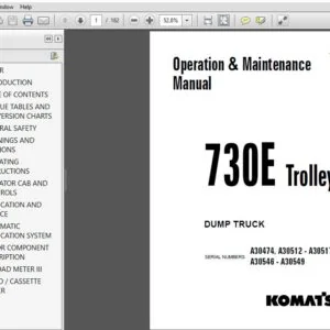 KOMATSU 730E TROLLEY DUMP TRUCK OPERATION & MAINTENANCE MANUAL (SN:A30474, A30512 - A30517, & A30546 - A30549) - PDF DOWNLOAD