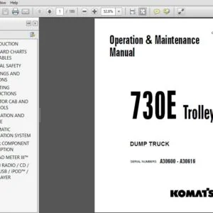 KOMATSU 730E TROLLEY DUMP TRUCK OPERATION MAINTENANCE MANUAL (SN:A30600 - A30616) KOMATSU 730E - PDF DOWNLOAD
