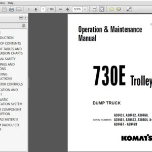 KOMATSU 730E TROLLEY DUMP TRUCK Operation & Maintenance Manual (CEAM020701) KOMATSU 730E - PDF DOWNLOAD