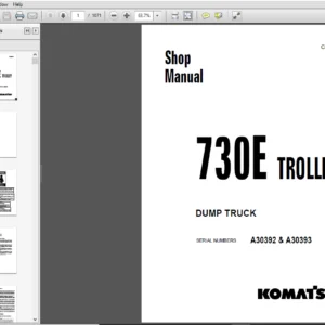 KOMATSU  730E TROLLEY DUMP TRUCK SERVICE REPAIR MANUAL (SN:A30392 & A30393 ) - PDF Download