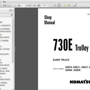 KOMATSU 730E TROLLEY DUMP TRUCK SERVICE REPAIR MANUAL (SN:A30474, A30512 - A30517, & A30546-A30549) - PDF DOWNLOAD