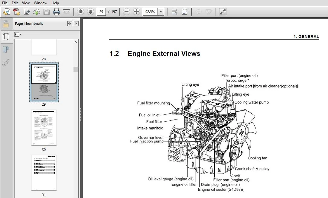 KOMATSU 82E-98E SERIES DIESEL ENGINE SERVICE REPAIR MANUAL (SEBM035103) KOMATSU 82E-98E SERIES - PDF DOWNLOAD - Image 4