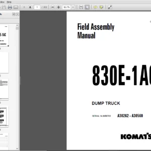 KOMATSU 830E-1AC DUMP TRUCK Field Assembly Manual CEAW006402 - PDF DOWNLOAD