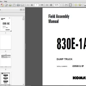 KOMATSU 830E-1AC DUMP TRUCK Field Assembly Manual SERIAL NUMBERS (SN:A30566 & UP) - PDF DOWNLOAD