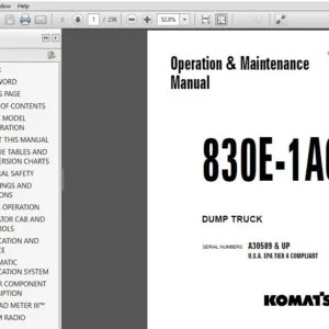 KOMATSU 830E-1AC DUMP TRUCK Operation & Maintenance Manual (SN:A30589 & UP U.S.A. EPA TIER 4 COMPLIANT) - PDF DOWNLOAD