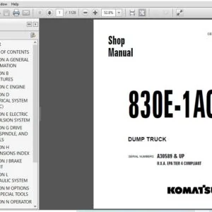KOMATSU 830E-1AC DUMP TRUCK SERVICE REPAIR MANUAL (SN: A30589 & UP U.S.A. EPA TIER 4 COMPLIANT) - PDF DOWNLOAD