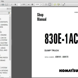 KOMATSU 830E-1AC DUMP TRUCK SERVICE REPAIR MANUAL (SN:A30141 - A30173) KOMATSU 830E 1AC - PDF DOWNLOAD