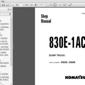 KOMATSU 830E-1AC DUMP TRUCK SERVICE REPAIR MANUAL (SN:A30240 - A30560) KOMATSU 830E 1AC - PDF DOWNLOAD