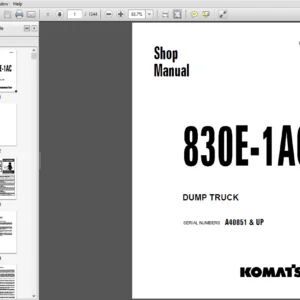 KOMATSU 830E-1AC Dump Truck Shop Repair Manual Sn A40851 & UP - PDF DOWNLOAD