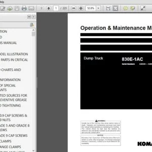 KOMATSU 830E-1AC DUMP TRUCK OPERATION & MAINTENANCE MANUAL (SN:A30339 — A30560) KOMATSU 830E-1AC - PDF DOWNLOAD