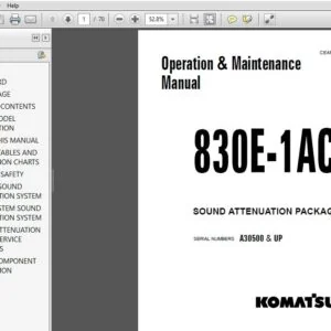 KOMATSU 830E-1AC SOUND ATTENUATION PACKAGE Operation & Maintenance Manual (SN:A30500 & UP) KOMATSU 830E-1AC - PDF DOWNLOAD