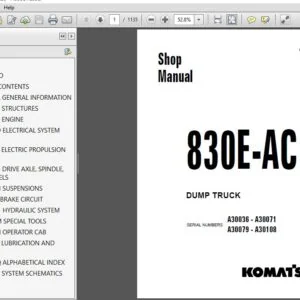 KOMATSU 830E-AC DUMP TRUCK SERVICE REPAIR MANUAL (SN:A30036 - A30071 A30079 - A30108) KOMATSU 830E-AC KOMATSU 830E-AC - PDF DOWNLOAD