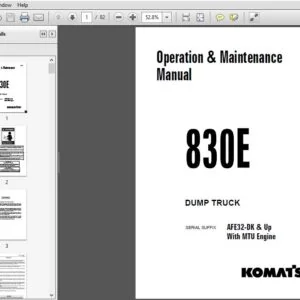 KOMATSU 830E DUMP TRUCK Operation & Maintenance Manual (SERIAL SUFFIX:AFE32-DK & Up With MTU Engine) KOMATSU 830E - PDF DOWNLOAD