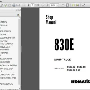 KOMATSU 830E DUMP TRUCK SERVICE REPAIR MANUAL (SERIAL SUFFIX AFE32-DJ - AFE32-DM AFE32-DS & UP) KOMATSU 830E - PDF DOWNLOAD