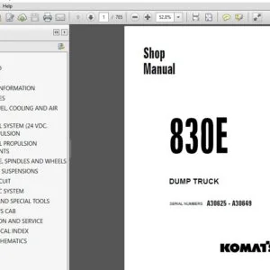 KOMATSU 830E DUMP TRUCK SERVICE REPAIR MANUAL (SN:A30625 - A30649) KOMATSU 830E - PDF DOWNLOAD