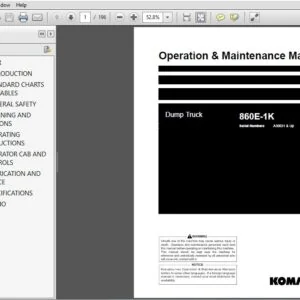KOMATSU 860E-1K Dump Truck Operation & Maintenance Manual (SN:A30031 & Up) KOMATSU 860E-1K - PDF DOWNLOAD