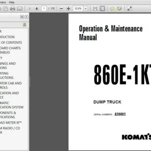 KOMATSU 860E-1KT DUMP TRUCK Operation & Maintenance Manual (SN:A30003) KOMATSU 860E-1KT - PDF DOWNLOAD