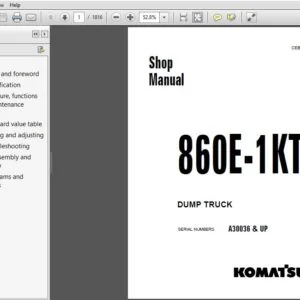 KOMATSU 860E-1KT DUMP TRUCK SERVICE REPAIR MANUAL (SN:A30036 & UP) KOMATSU 860E 1KT - PDF DOWNLOAD