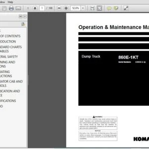 KOMATSU 860E-1KT Dump Truck Operation & Maintenance Manual (SN:A30036 & Up) KOMATSU 860E-1KT - PDF DOWNLOAD