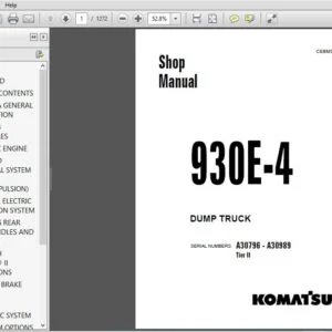 KOMATSU 930-4 DUMP TRUCK SERVICE REPAIR MANUAL (SN:A30796-A30989 TIER 2) - PDF Download