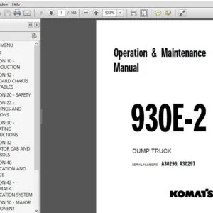 KOMATSU 930E-2 DUMP TRUCK Operation & Maintenance Manual (SN:A30296, A30297) KOMATSU 930E 2 - PDF Download